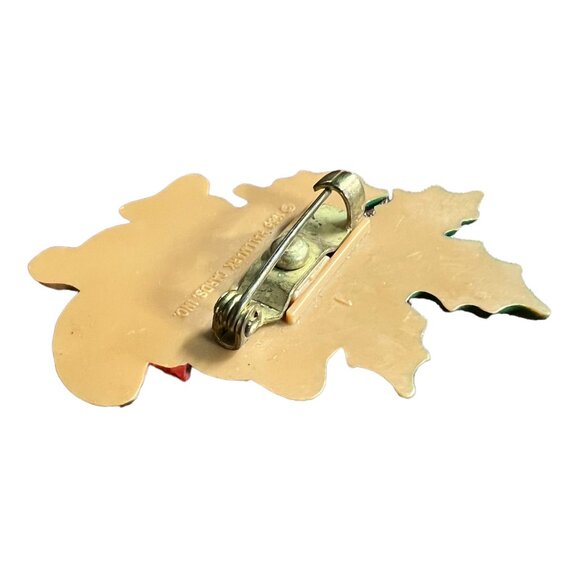 Hallmark Raccoon Pin Holly Holiday Christmas Collectable Lapel Brooch 1986‎ - Picture 6 of 8